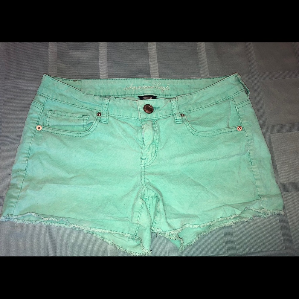 American Eagle turquoise blue corduroy shorts